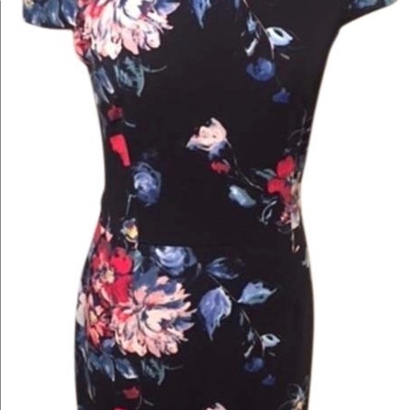 Betsy Johnson Navy Floral Midi Short Casual Dress - Picture 3 of 3